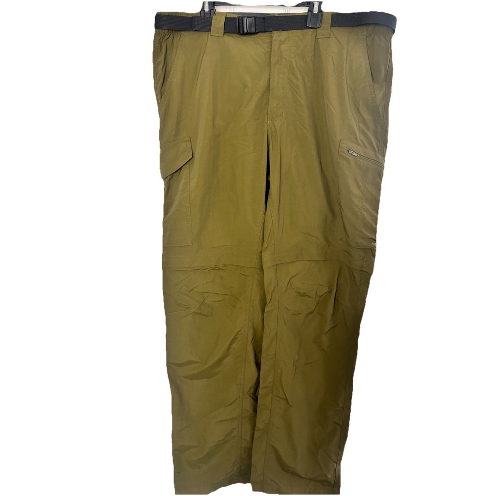 Columbia Convertible Pants Mens 38/32 Olive Green Zip Off Hiking Trail Outdoor